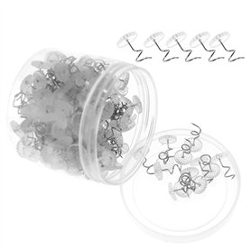 OTOTEC Lot de 200 épingles torsadées en plastique transparent avec boîte de rangement pour couvertures