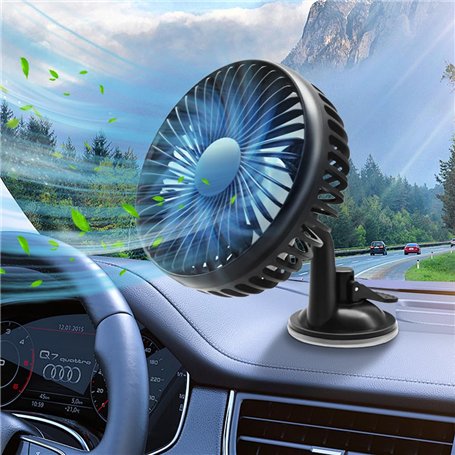KTW1A3 Ventilateur de Voiture USB avec Ventouse