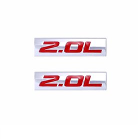 Lot de 2 autocollants avec logo de 2 l pour portière de voiture (rouge argenté)