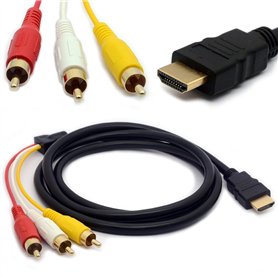 1.5 m HDMI mâle vers 3 RCA câble adaptateur AV Audio Vidéo extension de code pour TV HDTV DVD 1080p M/M Converter connecteur pla