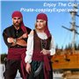 LEOEASIY Foulard de pirate - Accessoire de pirate pour femme - Bandeau de pirate - Ceinture de taille - Crâne de pirate - Convie