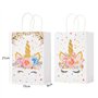 Sac Cadeau Licorne - 12 Pièces en Papier Kraft Réutilisable Avec Poignées pour Décorations de Fête D'anniversaire
