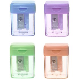 Lot de 4 mini taille-crayons manuels de couleur aléatoire pour étudiants