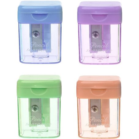Lot de 4 mini taille-crayons manuels de couleur aléatoire pour étudiants