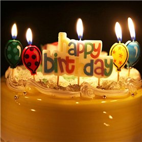Bougie D'anniversaire Sucrée Coloré Joyeux Anniversaire Alphabet Bougies Et Ballon Bougies Kit Pour Cupcake Toppers Gâteau Décor