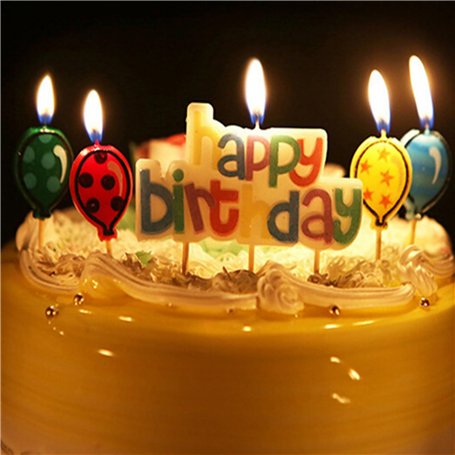 Bougie D'anniversaire Sucrée Coloré Joyeux Anniversaire Alphabet Bougies Et Ballon Bougies Kit Pour Cupcake Toppers Gâteau Décor