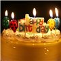 Bougie D'anniversaire Sucrée Coloré Joyeux Anniversaire Alphabet Bougies Et Ballon Bougies Kit Pour Cupcake Toppers Gâteau Décor