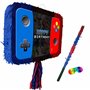 Piñata console de jeux avec bâton et bandeau pour les yeux
