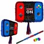 Piñata console de jeux avec bâton et bandeau pour les yeux