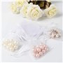 100 Pièces 7x9cm Blanc Sacs Pochette Cadeau en Organza Tulle Bonbon Dragees de Lavande Marriage Sacs à Cordon Petit Pochette Tis