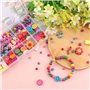 NewZC Lot de 400 Perles en Bois Multicolores Enfants Bricolage Perles 11 types Perles Multicolores Perles en bois avec Trou pour