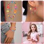 NewZC Lot de 400 Perles en Bois Multicolores Enfants Bricolage Perles 11 types Perles Multicolores Perles en bois avec Trou pour