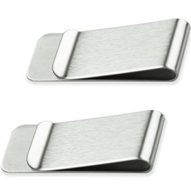 Lot de 2 pinces à billets en acier inoxydable argenté pour argent et cartes de crédit pour homme et femme