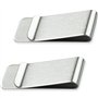 Lot de 2 pinces à billets en acier inoxydable argenté pour argent et cartes de crédit pour homme et femme