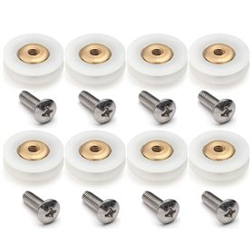 Linwnil Lot de 8 Roulettes Rainurées en V en Cuivre 19 mm de Diamètre pour Porte de Douche