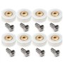 Linwnil Lot de 8 Roulettes Rainurées en V en Cuivre 19 mm de Diamètre pour Porte de Douche