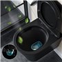 WC suspendu WC mural noir mat avec abattant avec système d'abaissement automatique – WC en céramique avec revêtement nano – chas