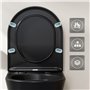 WC suspendu WC mural noir mat avec abattant avec système d'abaissement automatique – WC en céramique avec revêtement nano – chas