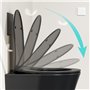 WC suspendu WC mural noir mat avec abattant avec système d'abaissement automatique – WC en céramique avec revêtement nano – chas
