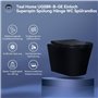 WC suspendu WC mural noir mat avec abattant avec système d'abaissement automatique – WC en céramique avec revêtement nano – chas