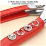 Lot de 200 boucles à pression à cinq griffes avec pince en métal, cercle blanc et ruban à mesurer, kit d'outils d'installation d