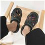 TIMJJG 35 pièces accessoires de bricolage à thème noir, boucles en caoutchouc, fleurs imprimées en PVC pour chaussures de plage,