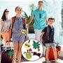 4 étiquettes de bagage de plage, accessoires de voyage de dessin animé, sangles réglables, étiquettes de protection de la vie pr