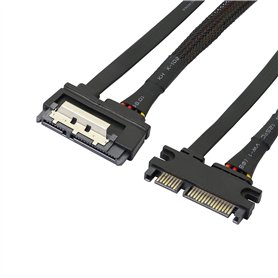 GELRHONR Câble d'extension SATA 22 broches 7+15 SATA mâle vers femelle avec loquet de verrouillage