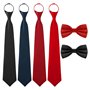 Lot de 4 cravates pour hommes et 2 nœuds papillon pour homme