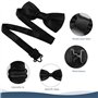 Lot de 4 cravates pour hommes et 2 nœuds papillon pour homme, cravates étroites pour hommes, cravates avec fermeture éclair, con