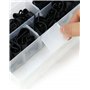 QWORK 200 Pièces Clips Cable P Clips en Nylon, Fixation Cable Electrique pour Conduits Câbles Tubes, Ø 5/6/9/12/19/28mm (Noir)