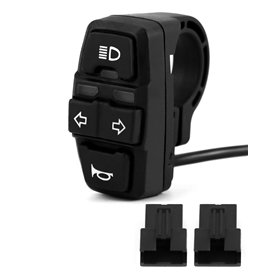 QWORK® 22mm Interrupteur de Guidon Moto - 3 en 1 - Commutateur de Phare/Clignotant/Klaxon pour Moto