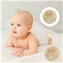 7 Morceaux De Cartes De Bébé Marquantes, 1 Morceau De Ficelle, Des Copeaux De Bois Pour Accessoires De Bébé, Des Copeaux De Bois