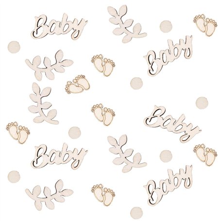 Confettis En Bois Pour Fête Prénatale