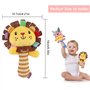 WolinTek Hochets pour bébé, 2Pcs Bébé Jouet Hochet Peluche Multicolore d'Éveil Éducatif Convient Poussette Berceau Animales Joue