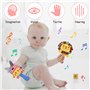 WolinTek Hochets pour bébé, 2Pcs Bébé Jouet Hochet Peluche Multicolore d'Éveil Éducatif Convient Poussette Berceau Animales Joue