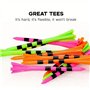 SWINGTEK Lot de 120 tees de golf en plastique, contient 100 tees longs incassables de 8,9 cm et 20 tees courts, couleurs mélangé
