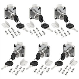 YOUNTHYE Lot de 6 verrous d'armoire en métal de 22 mm avec clé identique pour boîte aux lettres