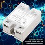 Module de relais, SSR-25 AA 25A SSR Entrée AC-AC 90-250V Sortie AC 24-480V AC Module relais à semi-conducteurs en plastique + mé