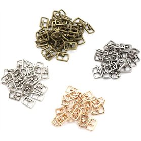 Yulakes Lot de 80 mini sangles à boucle en alliage rectangulaires Adjuster Tri-Glide Slides en métal Boucle de ceinture Boucle e