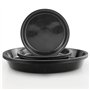Lot de 8 soucoupes rondes en plastique noir pour pot de fleurs