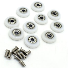 YuanQian - Lot de 10 roulettes de rechange pour porte de douche - Diamètre : 22 mm