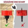 Scie cloche 86 mm, M42 HSS M42 - Pour bois, aluminium, tôle de fer, tube en plastique, profondeur de coupe 44 mm (rouge)