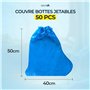 Couvre Bottes Jetables - Protège Chaussures de Pluie, 50 Pièces Grands Couvre Chaussures - Imperméable, Anti-boue, Idéales pour 