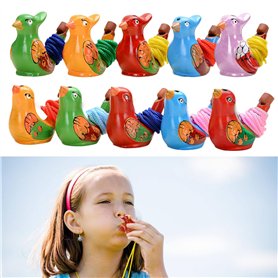 Tiuxiu 10 Pièces Sifflet en Céramique Sifflet Oiseaux Eau Sifflet à Eau Oiseau Coloré Remplissable à l'eau Son du Chant Clair de
