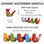 Tiuxiu 10 Pièces Sifflet en Céramique Sifflet Oiseaux Eau Sifflet à Eau Oiseau Coloré Remplissable à l'eau Son du Chant Clair de