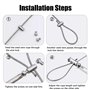 PHIOMUUE Lot de 10 clips de câble métallique pour câble métallique de 1 à 2 mm de diamètre, clips de câble métallique avec bouch