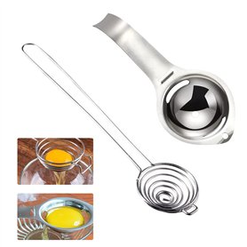 Fhioevt 2 Pièces Separateur Oeuf Jaune et Blanc Séparateur Oeuf Séparateur de Jaune d’œuf en Acier Inoxydable Séparateur d'oeufs