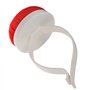 coussin pique-aiguilles à porter au poignet : Porte-aiguilles rouge pour poignet avec bracelet en plastique.