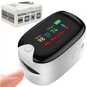 Oxymetre de doigt - Saturometre Oxymetre - Oxymetre de doigt professionnel SpO2 avec affichage LED
